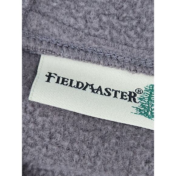 FieldMaster Fleece Pullover Men's L Gray Hooded Sweater Striped Outdoors - Picture 4 of 5